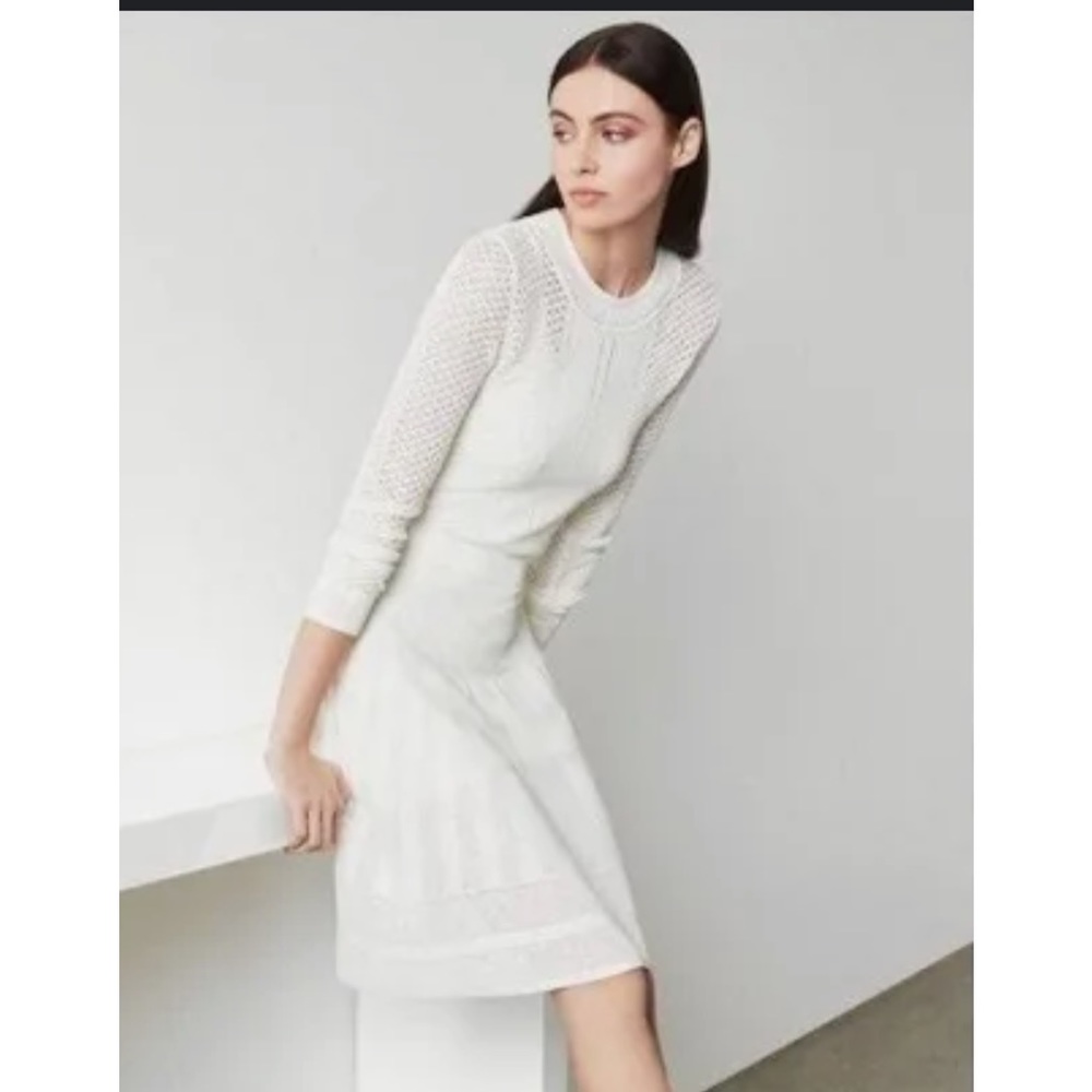 BCBGMAXAZRIA Open Knit Sweater Dress New With Tags Color: Gardenia
